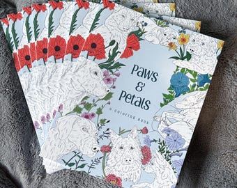 Paws and Petals, A Coloring Book