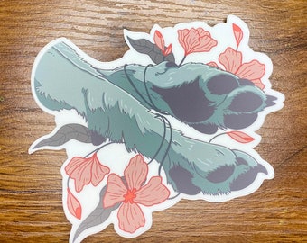 Crossed Paws Sticker