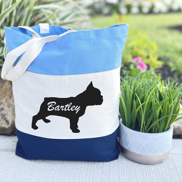 Custom French Bulldog Tote Bag, Bulldog Mom Bag, Dog Toys Bag Gift, Dog Park Bag, Gift for Bulldog Mom, Canvas Tote Bag, Dog Mom Gift