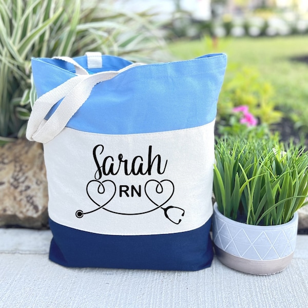 Custom Nurse tote Bag, Personalized Nurse Tote Bag, Nurse Graduation Gift, Nurse Student Canvas Bag, Gift For Nurse, Valentine Nurse Gift