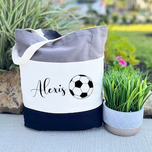 Custom Soccer Tote Bag, Soccer Player Gift, Personalized Tote Bag, Soccer Gift for Women, Soccer Player Bag, Valentin day Gift