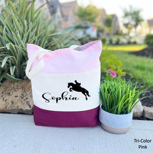 Personalized Horse tote Bag, Horse Gift Bag, Horse Lover Gift, Equestrian tote bag, Custom Horse Lover Bag, Equestrian Gift Bag, Horse Bag image 4