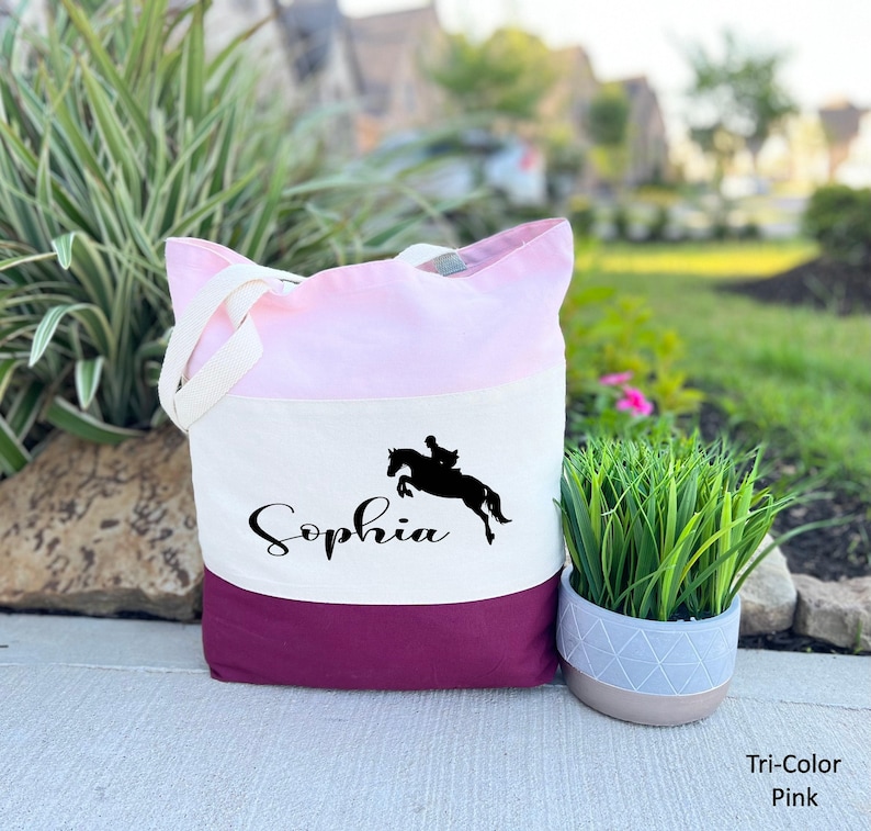 Personalized Horse tote Bag, Horse Gift Bag, Horse Lover Gift, Equestrian tote bag, Custom Horse Lover Bag, Equestrian Gift Bag, Horse Bag image 4