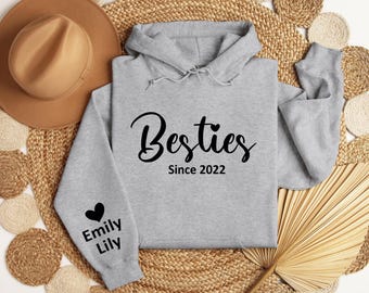 Custom Besties Since Hoodie, Besties Hoodie, Best Friend Sweatshirt, Gift For Bestfriend, Bestie Best Friends Shirt, Bff Matching Hoodie