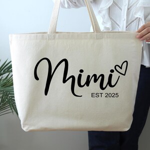 Mimi Est 2024 Tote Bag, Custom Grammy Bag, Grammy Est Gift, Gift For Mama, New Grandparent Bag, Mimi Gifts, New Mimi Bag, New Mimi Gift