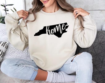 North Carolina State Sweatshirt, North Carolina State Map Sweatshirt, North Carolina Travel Gifts, North Carolina Hoodie