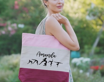 Personalized Gymnastics Tote Bag, Custom Gymnast Bag, Gymnastics Gift Bag, Custom Gymnastics Tote Bag, Gymnast Team Bag, Girl Gymnastics Bag