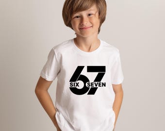 Clever Graphic Tee, Unisex Youth T-Shirt, Cool Gift for Youths, Gen Alpha & Z Trend, Six Seven 67 Funny Meme T-Shirt