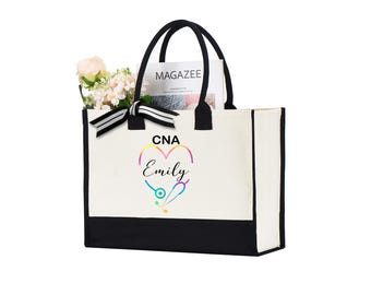 Custom CNA Tote Bag, Nurse Gift Bag, Nursing Gift, Personalized CNA Gifts, Gift for Nursing Student, Nurse Tote Bag, Gift For Woman