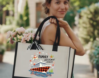 Custom Christmas Cruise Bag, Family Christmas Cruise Tote Bag, Personalized Christmas Cruise Bag, Xmas 2025 Vacation Bag, Christmas Gift