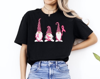 Gnomes Breast Cancer Shirt,Breast Cancer Awareness T-Shirt, Breast Cancer Shirt, Motivational Shirt, Cancer Warrior Gift, Cute Gnome Tee