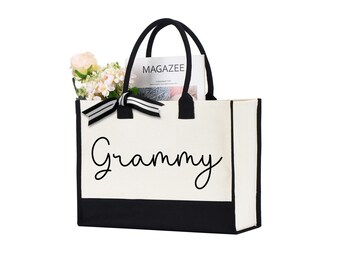 Grammy Tote Bag, Cute Grammy Tote Bag, Grandmother Gift, Birthday Gift For Grandma,  Mothers Day Gift For Grammy, Grandma Stuff Large Bag