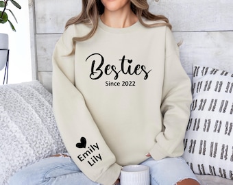 Custom Besties Since Sweatshirt, Besties Shirt, Best Friend Sweatshirt, Gift For Bestfriend, Bestie Best Friends Shirt, Bff Matching Shirt