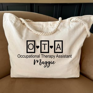 Custom Occupational Therapist Assistant Tote Bag, Personalized  Occupational Therapist Assistant, Canvas Tote Bag, Occupational Therapy Gift