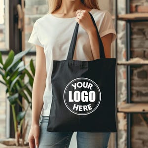 Custom Logo Canvas Tote Bag, Personalized Business Gift, Personalized Logo Tote Bag, Eco-Friendly Tote