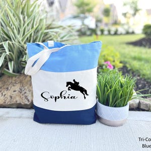 Personalized Horse tote Bag, Horse Gift Bag, Horse Lover Gift, Equestrian tote bag, Custom Horse Lover Bag, Equestrian Gift Bag, Horse Bag image 3
