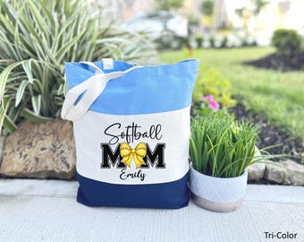 Custom Softball Mom Tote Bag, Happy Mother's Day Gift