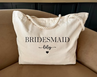 Custom Bridesmaid Bag, Bachelorette Party Tote, Bride Gift