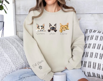 Cat Lover Hoodie, Custom Gift, Cat Mom Gift, Personalized Gifts,Cat Mom Hoodie ,Custom Cat Mama Sweatshirt, Cat Mom Gift Sweatshirt