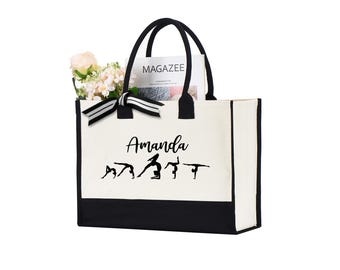 Custom Gymnast Dancer Bag, Personalized Gymnastics Tote Bag, Gymnastics Gift Bag, Gymnast Team Bag, Gymnastics Bag for Girls