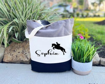 Personalized Horse tote Bag, Horse Gift Bag, Horse Lover Gift, Equestrian tote bag, Custom Horse Lover Bag, Equestrian Gift Bag, Horse Bag