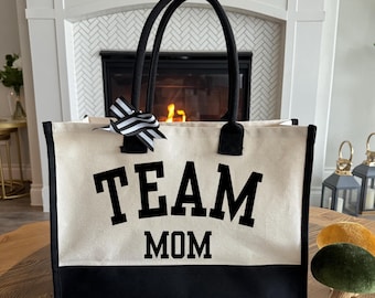 Team Mom Bag, Mothers Day Gift, Basketball Sports Tote