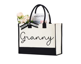 Granny Tote Bag, Cute Granny Tote Bag, Grandmother Gift, Birthday Gift For Grandma,  Mothers Day Gift For Granny, Grandma Stuff Large Bag