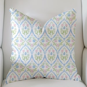 Almohada Preppy Grandmillenial, almohada de acuarela para dormitorio, cojines decorativos, linda decoración lumbar para habitación de adolescentes, decoración estética para habitación