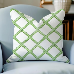 Green Bamboo Pillow Etsy