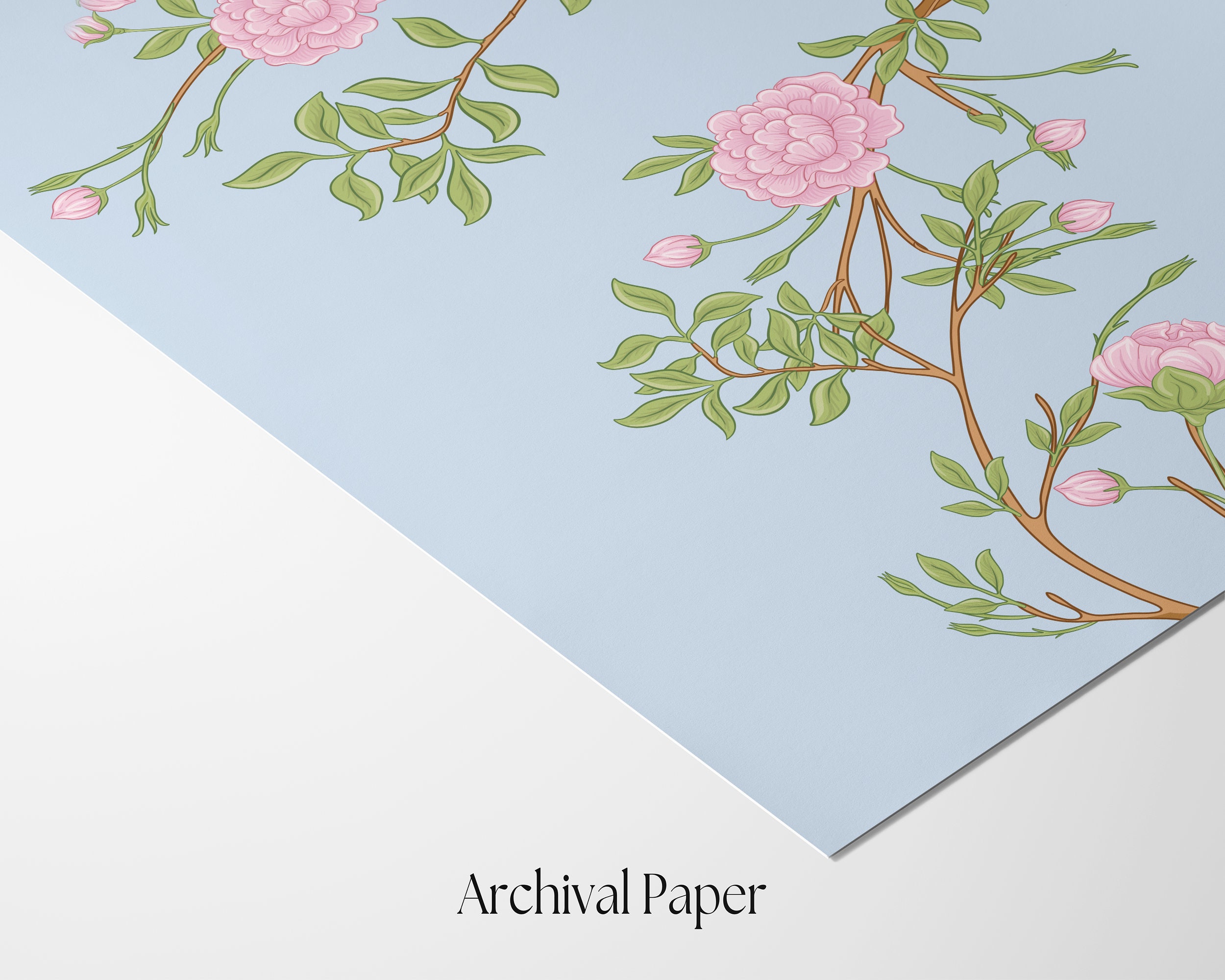 Chinoiserie Wall Art in Blue and Blush Set of 2 Grandmillenial Prints ...