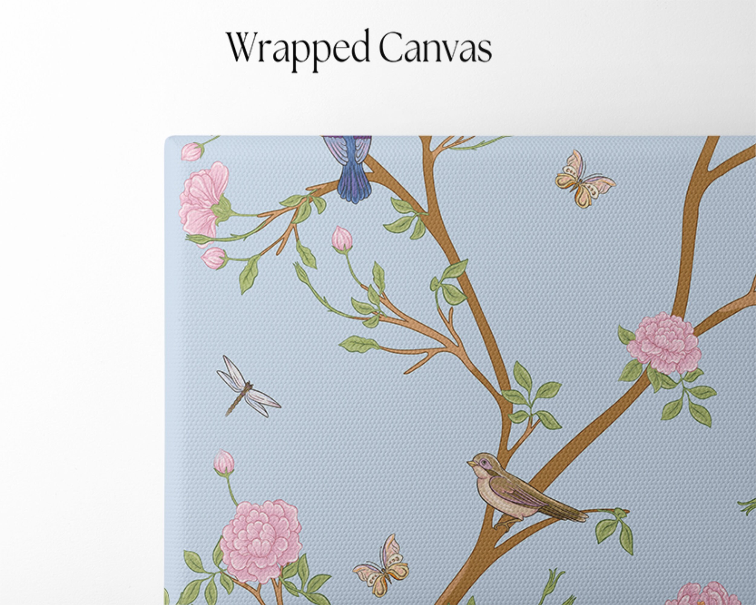 Chinoiserie Wall Art in Blue and Blush Set of 2 Grandmillenial Prints ...