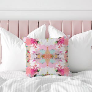 Pink and Blue Pillow Preppy Pillow Love Shack Lumbar Pillow Cute Bright Pink Pillow Cover Teen Room Decoration Watercolor Lumbar Dorm Room