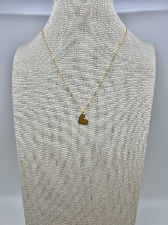 Collier Pendentif Vintage Coeur - Grenat 14k Or Jaune - Mervyn's - NEUF