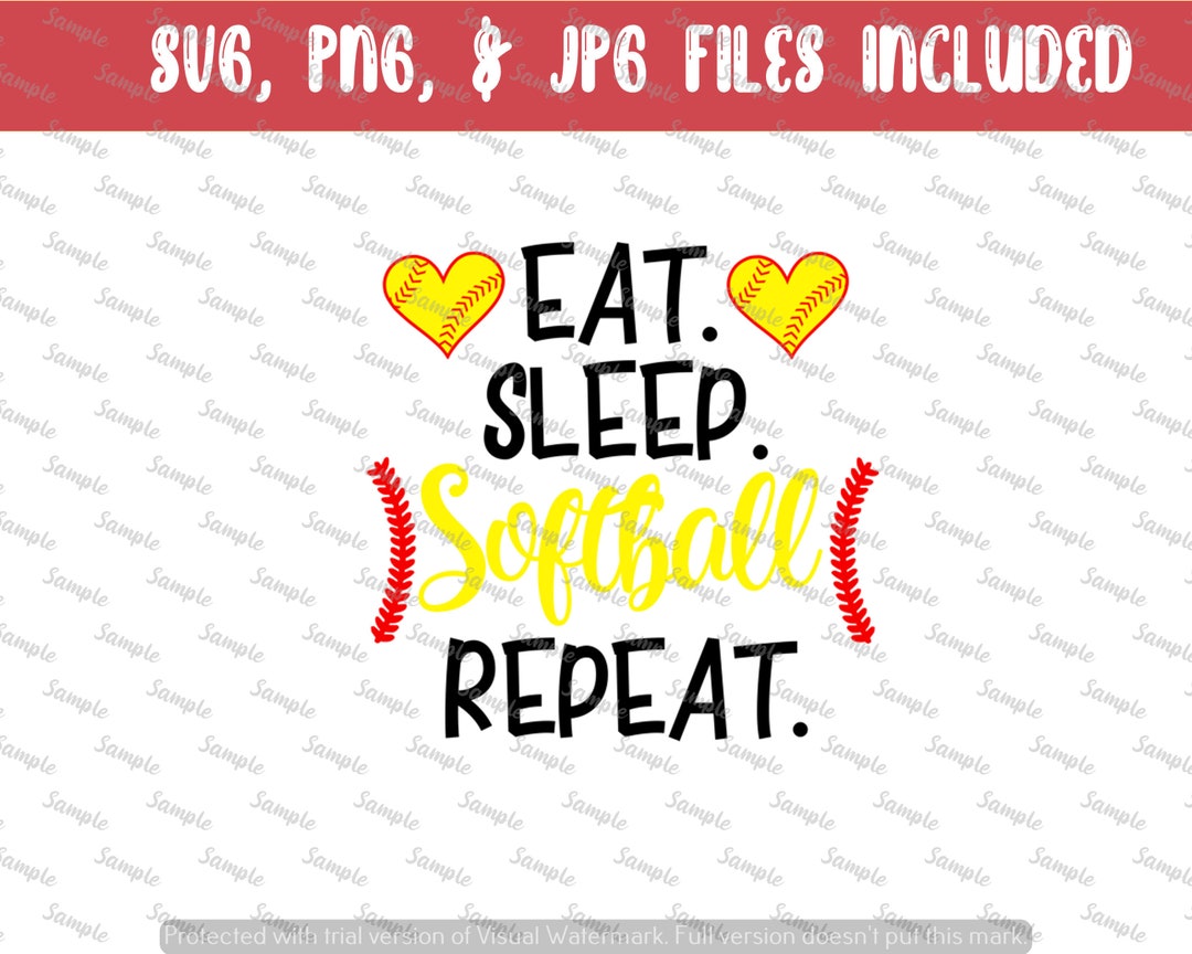 Eat Sleep Softball Repeat PNG SVG & JPG Filesiron on Transfer - Etsy