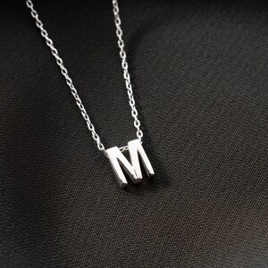 SILVER Dainty Initial Necklace by SilviaSilverJewelry • Custom Letter Necklace • Personalized Monogram Necklace • Valentine's Day Gift •SD16