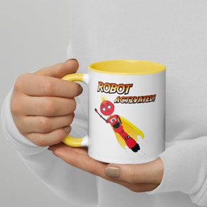 Kids Coffee Mug with Robot! Fun Mugs for Kids, Great Birthday or Christmas Gift!