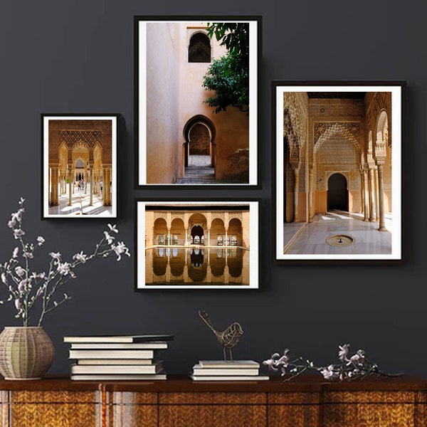 Set of 4 pictures of Alhambra Collection, digital art, high quality, Instant download, Art wall, Christmas gift