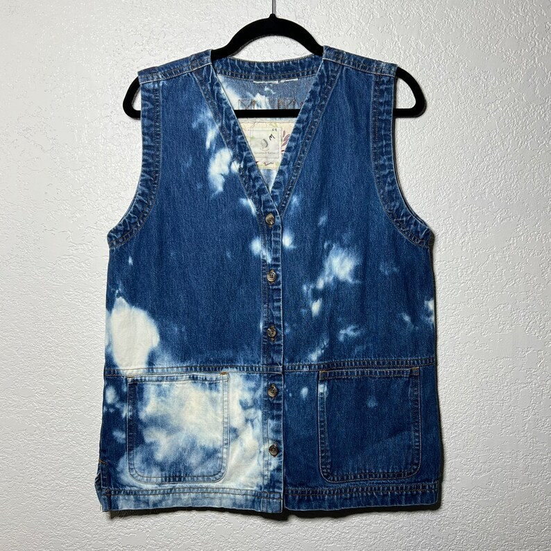 Revamped/upcycled Bleached Denim Vest Zine the Etsy