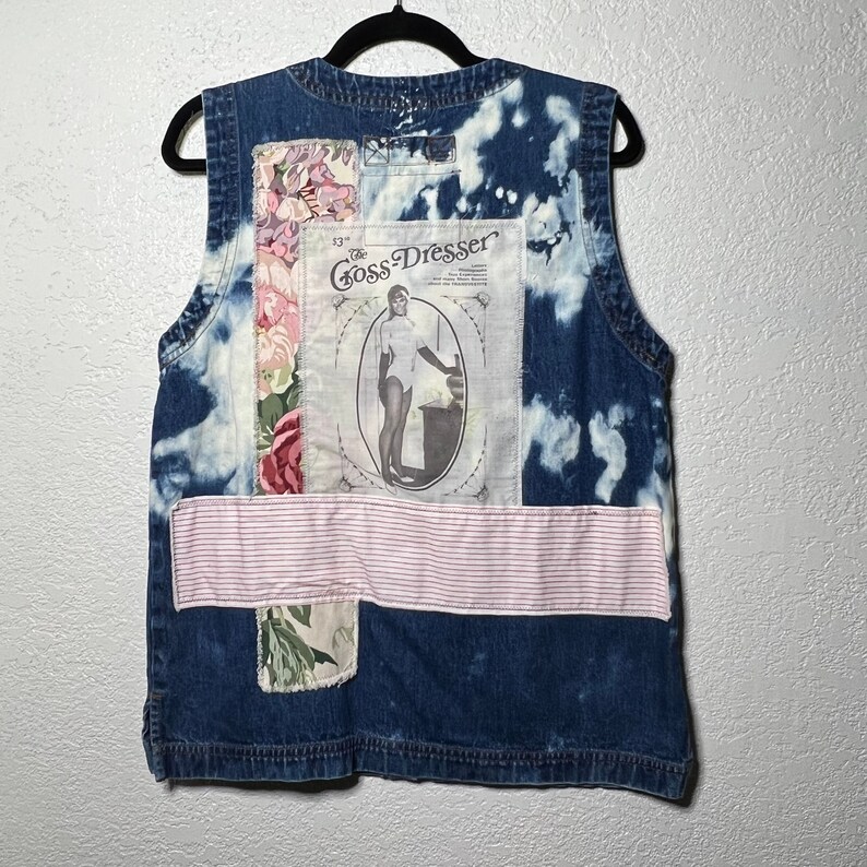 Revamped/upcycled Bleached Denim Vest Zine the Etsy