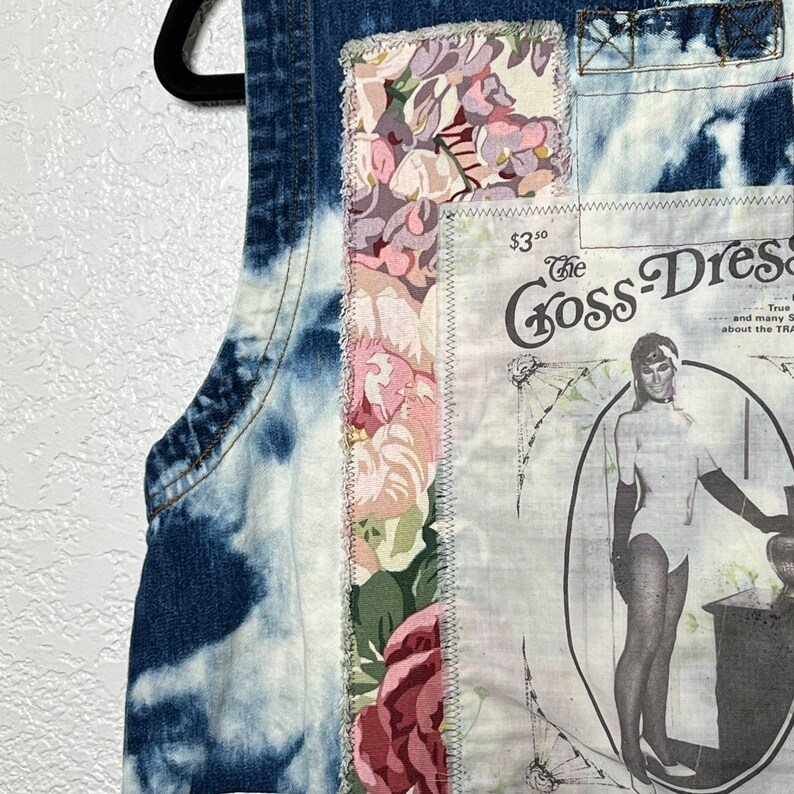 Revamped/upcycled Bleached Denim Vest Zine the Etsy