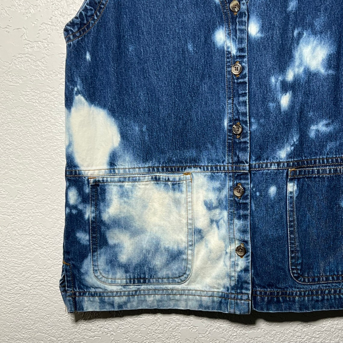 Revamped/upcycled Bleached Denim Vest Zine the Etsy