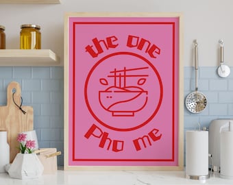 Pho Poster, Food Print, Modern Kitchen Decor, Pho Noodle Art, Japanese, Korean Food, Pho Lover, Vietnamese Food