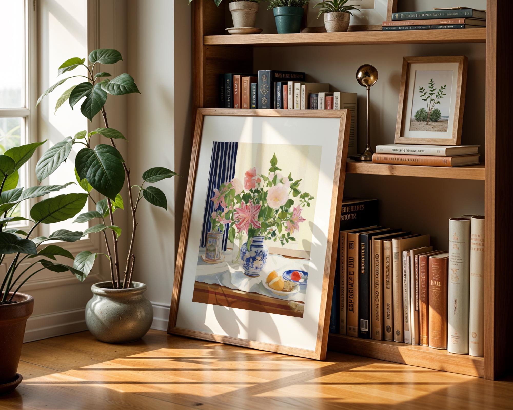 Botanical Art Print, Botanical Wall Art, Summer Flowers in a Vase Print ...