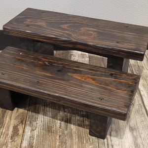 Rustic Wooden 2 Step Step-Stool