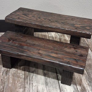 Rustic Wooden 2 Step Step-Stool