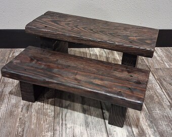 Rustic Wooden 2 Step Step-Stool