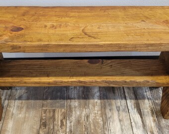 Rustic Wooden Farmhouse Entryway Bench Seat *LIMITED TIME LISTING*