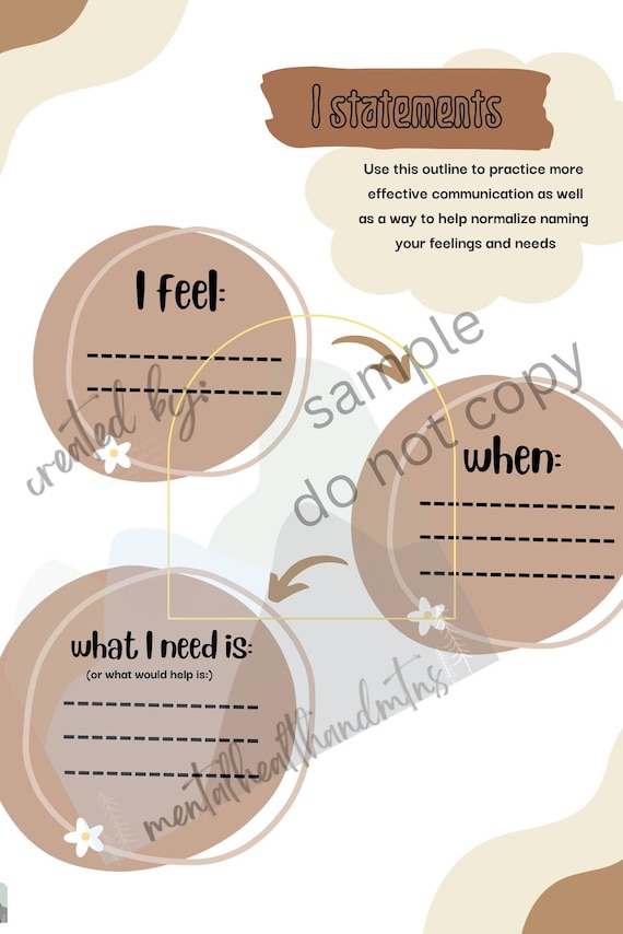 I Statements Communication Worksheet