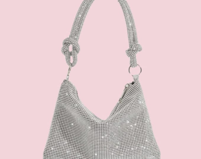 Silver rhinestone purse crystal women party purse hand bag clutch bags