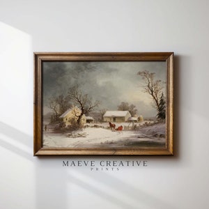 Winter Landscape Painting: Snowy Forest Scene (Digital Download)